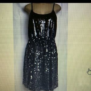 Express black sequin dress